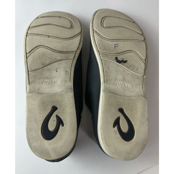 Olukai Holokai Leather Comfort Casual Shoes Carbon Gray Loafer Men's Size 9.5 - Picture 10 of 16